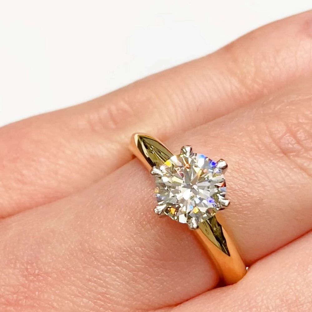 yellow gold solitaire diamond ring