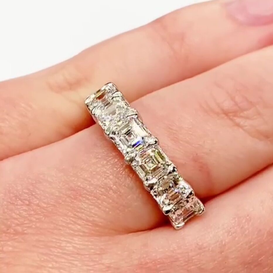 7 Across Asscher Cut Diamond Band