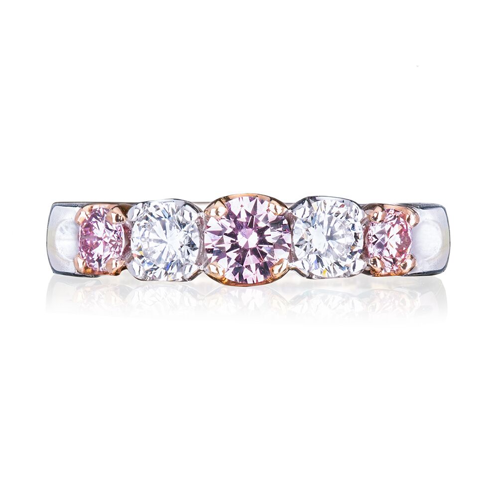 Eternity Style 5 Across Pink and White Diamond Ring