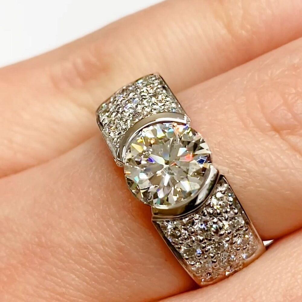 wide band engagement ring