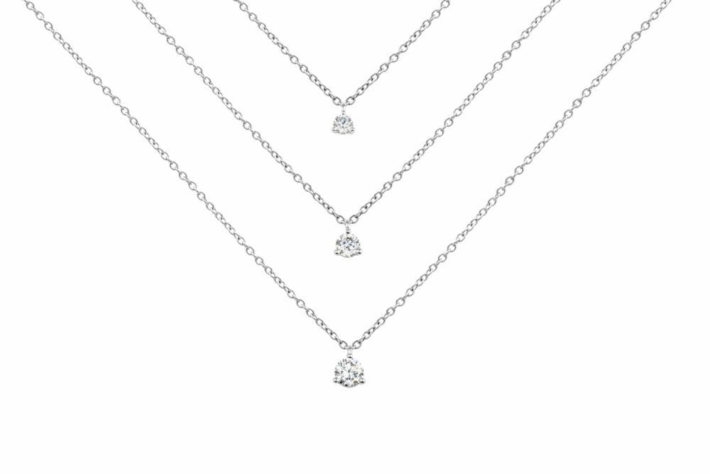 Diamond solitaire pendants