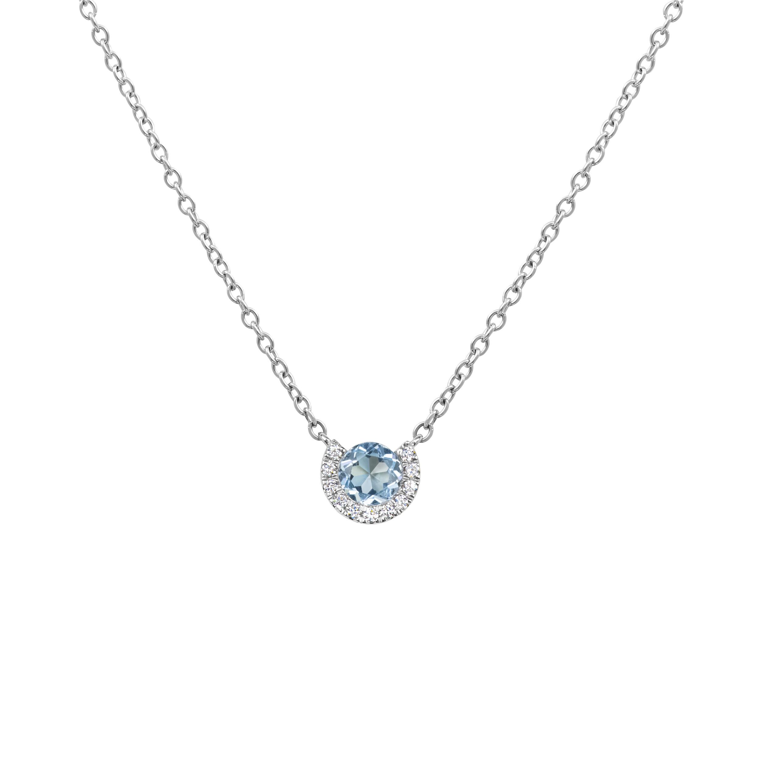 Diamond Aquamarine Necklace