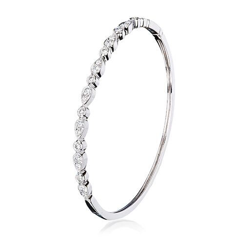 white gold bangle with diamonds