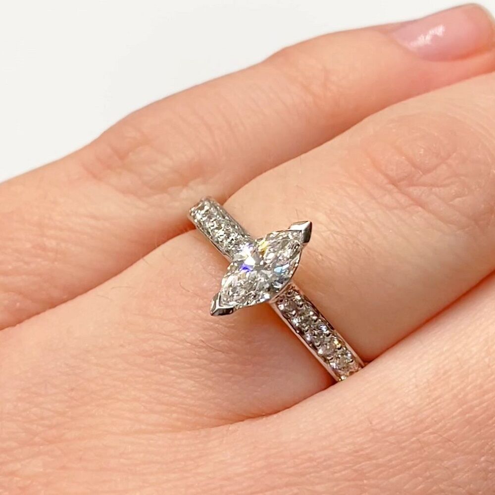 Marquise Diamond Ring with Diamond Band