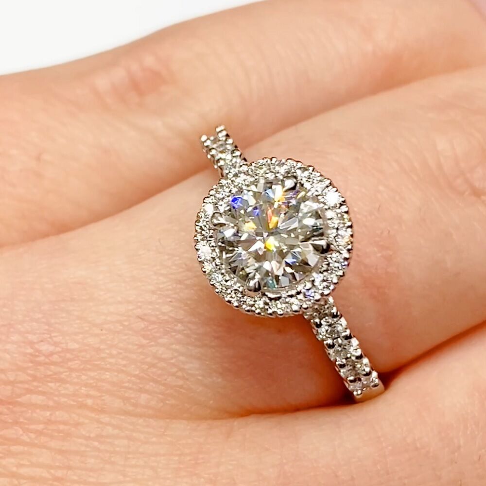 Halo & diamond band ring