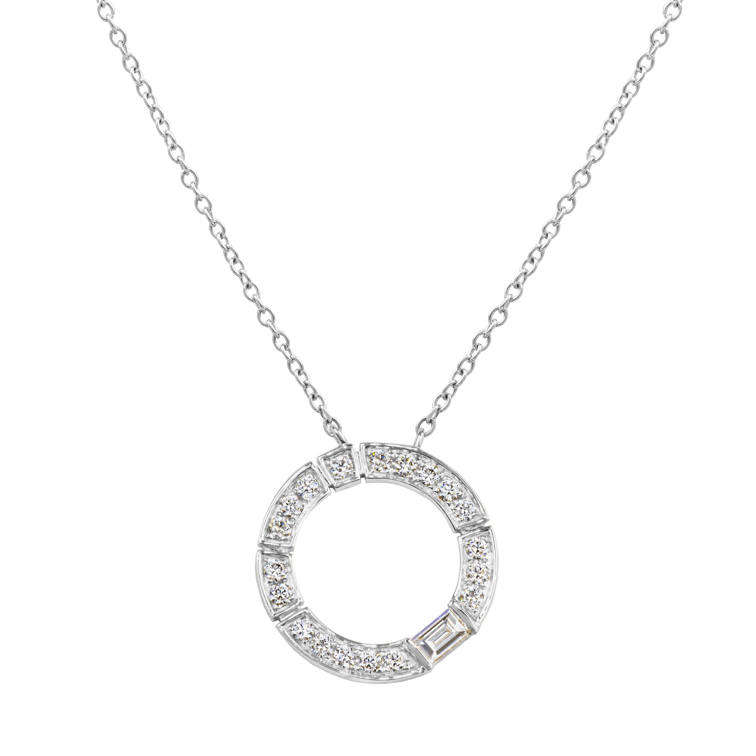 Eternity Diamond Pendant Necklace - White Gold