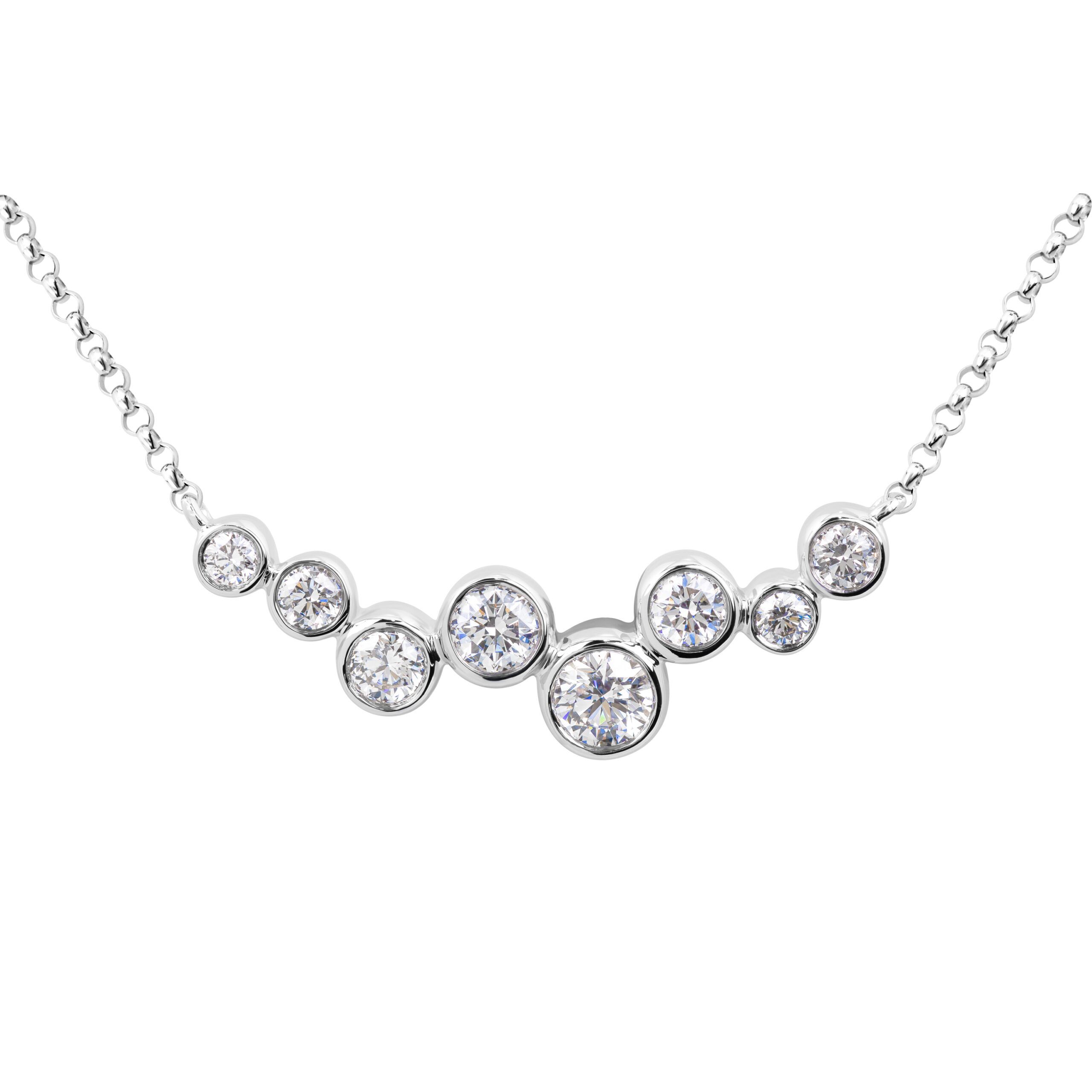 Scattered Diamond Bar Necklace