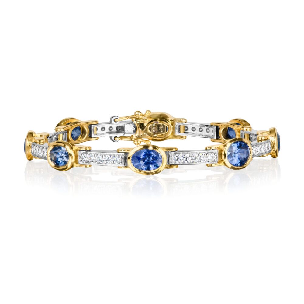 Oval Sapphire Diamond Bracelet