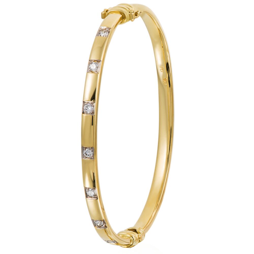 Swiss Set Diamond hinged Bangle