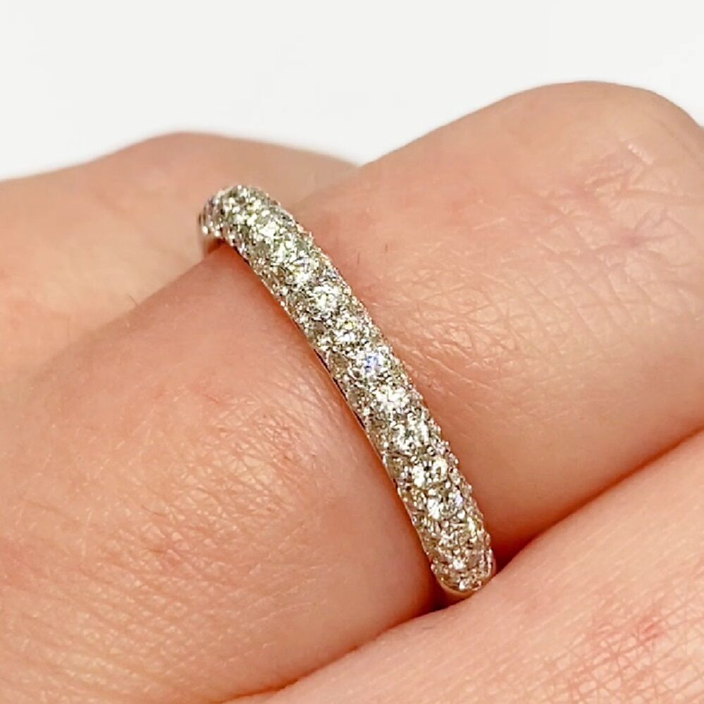 White gold diamond band with 52 round diamonds