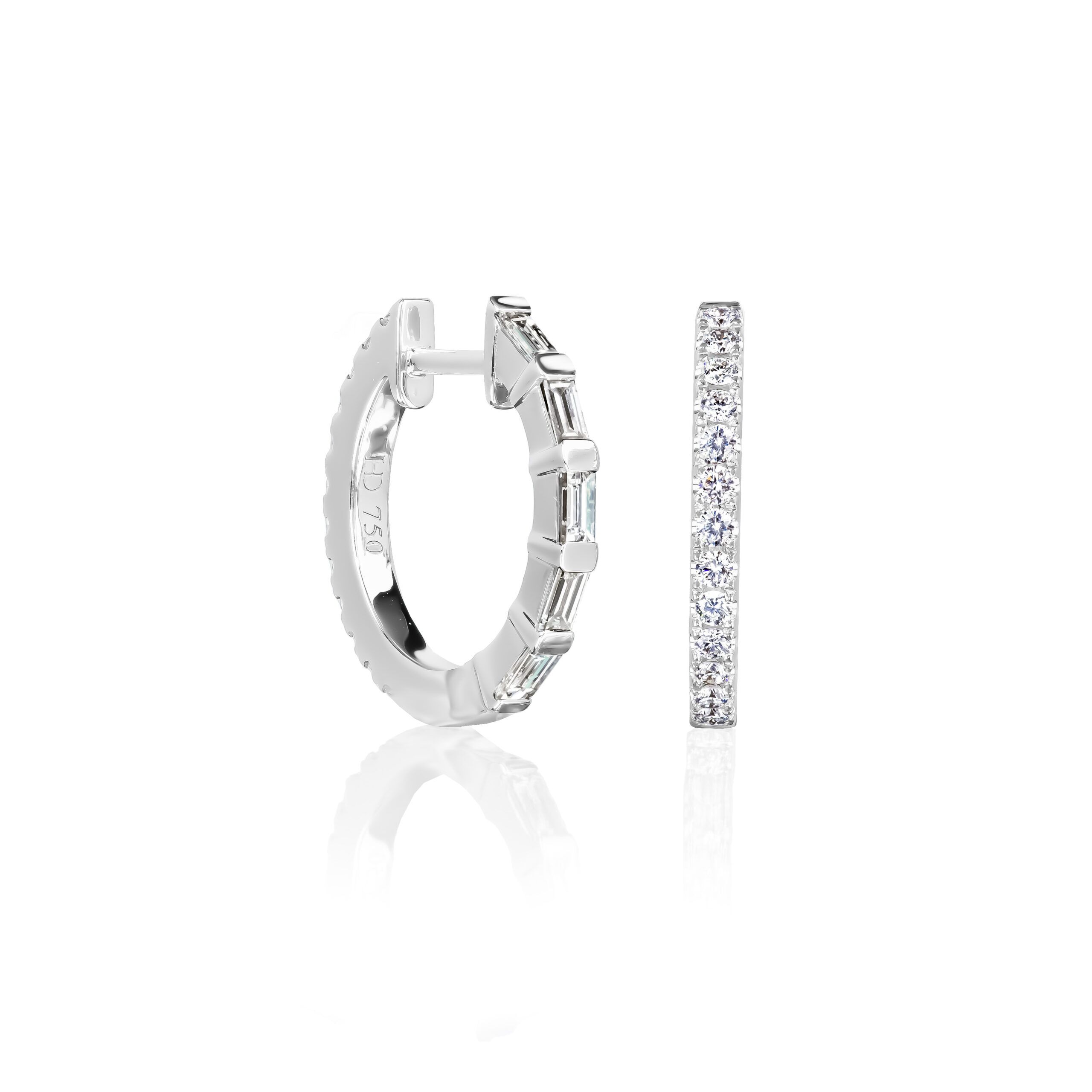 Double Sided Diamond Hoop Earrings