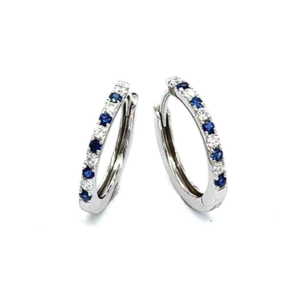 Sapphire Diamond Hoop Earrings